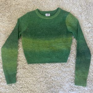 Pretty green toned open back sweater